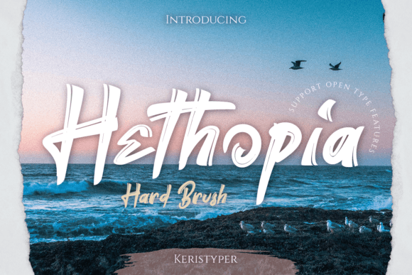 Hethopia: A Bold Brush Grunge Display Font for Modern Design